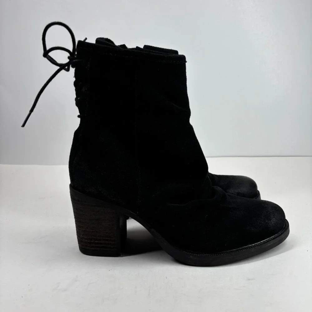 Bos. & Co. Barlow Women's US 6-6.5/37 Black Suede Leather Zip Waterproof Booties